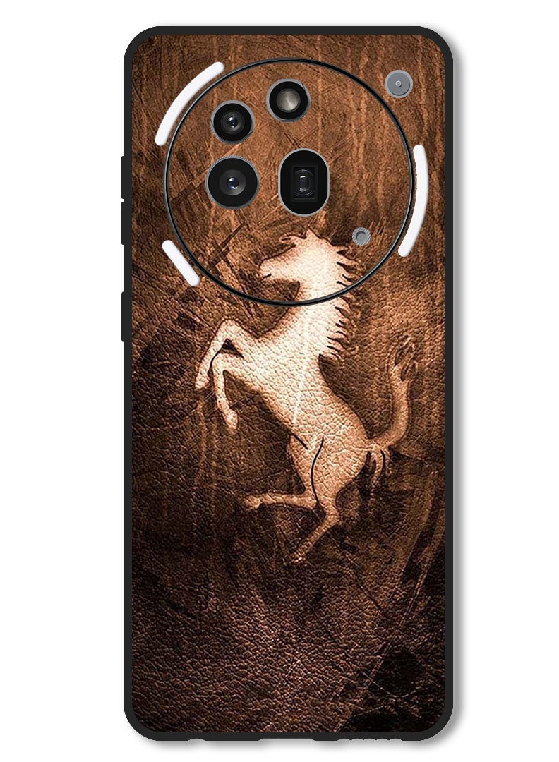 Theodor Case Compatible with Nothing Phone 3a Pro Protection Shockproof Bumper Cover Leather Horse - Image 1