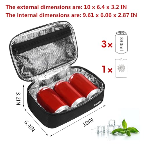Gloppie Small Lunch Bag for Adults & Kids - Compact Insulated Lunch Box, Durable & Food-Grade Lining | Portable Cooler for Work, School, Travel (Black Honeycomb) - Image 4