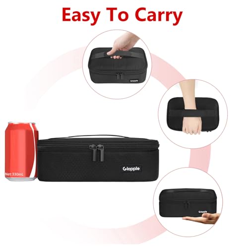 Gloppie Small Lunch Bag for Adults & Kids - Compact Insulated Lunch Box, Durable & Food-Grade Lining | Portable Cooler for Work, School, Travel (Black Honeycomb) - Image 2