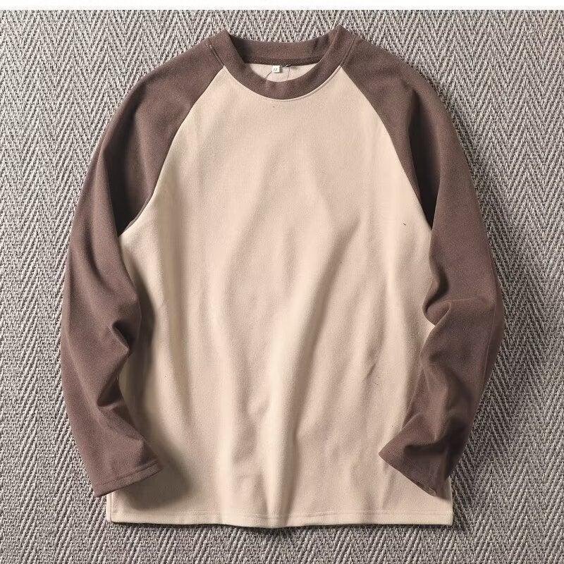 Men'S Double-Sided Fleece-Lined Long-Sleeved T-Shirt Fashionable Winter Stretch Thermal Underwear - Image 1