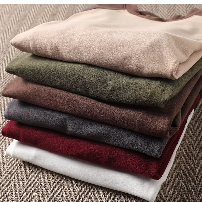 Men'S Double-Sided Fleece-Lined Long-Sleeved T-Shirt Fashionable Winter Stretch Thermal Underwear - Image 4