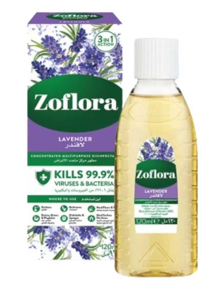 Zoflora Multi-Purpose Concentrated Disinfectant Lavender 120ml  - Image 1