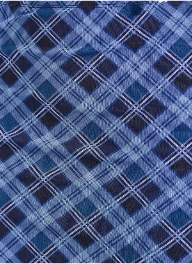 ستايلي Plaid Check Midi Skirt with Side Slit