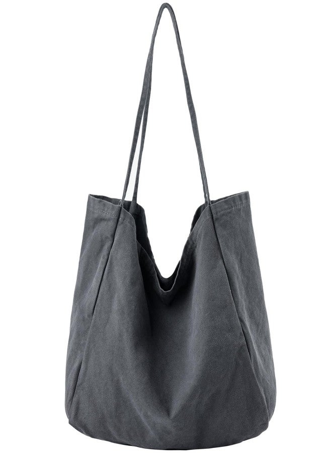 YAVCOOL Canvas Tote Bag for Women Large Hobo Shoulder Bag for Work Travel Casual Message Bag Tote Purse handbags, 1-grey, Large - Image 1