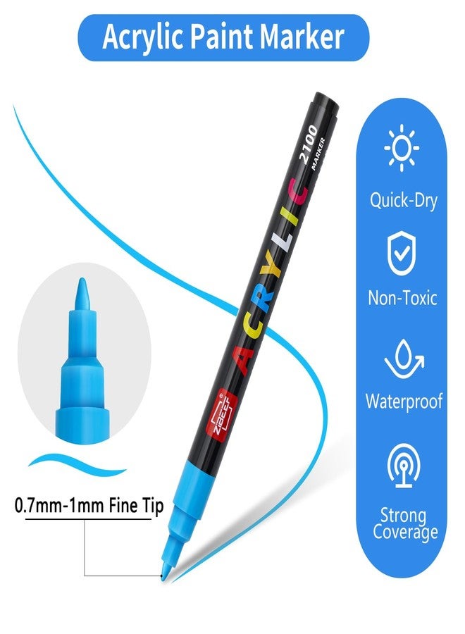 Guangna 168 Acrylic Paint Markers, Fine Tip Acrylic Paint Pen, Waterproof & High Saturation Ideal for Wood, Metal, Plastic, Canvas, Fabric, Glass, Ceramic, Rock Painting DIY Art Supplies - Image 4