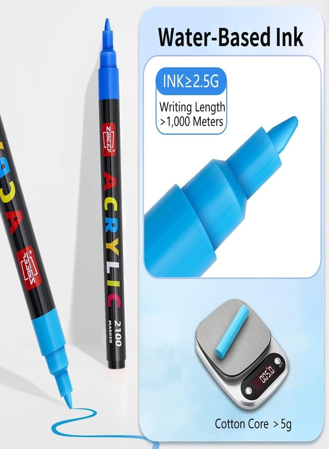 Guangna 168 Acrylic Paint Markers, Fine Tip Acrylic Paint Pen, Waterproof & High Saturation Ideal for Wood, Metal, Plastic, Canvas, Fabric, Glass, Ceramic, Rock Painting DIY Art Supplies - Image 5