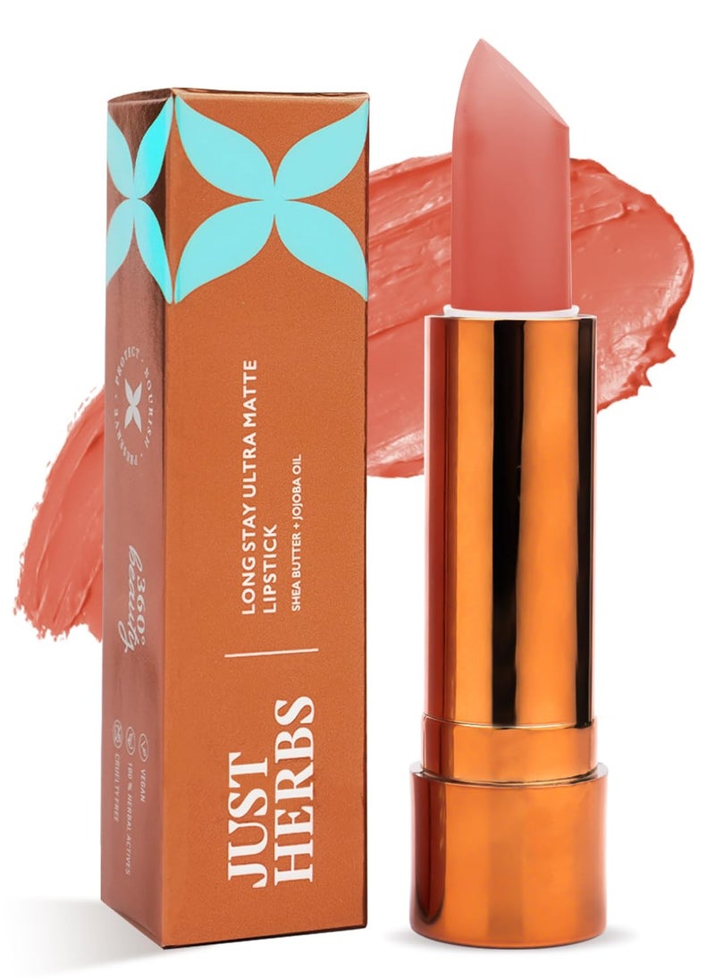 Just Herbs Just Herbs Ultra Matte Bullet Lipstick 4g Peachy Nude  - Image 1