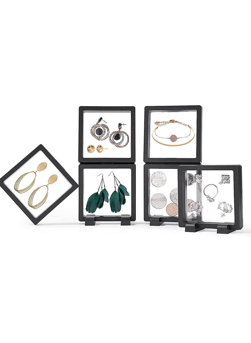 Anti Tarnish Jewelry display Organizer,6Pcs Small Portable Travel Jewelry Box for Women and Girls to Storage Rings Earrings Bracelet, 3.54 x3.54 x0.79 inches, Antioxidation and Dust-proof - Image 1