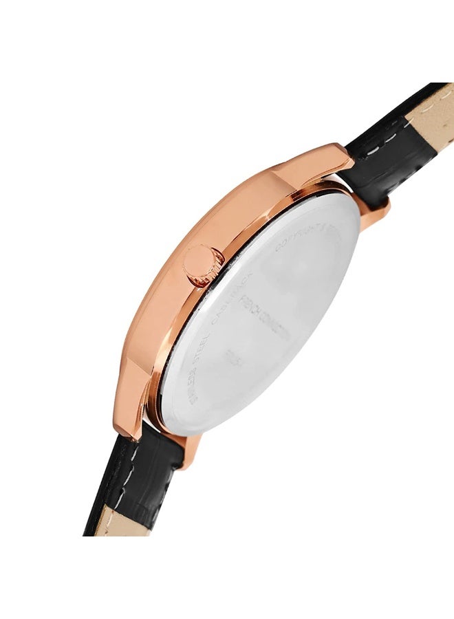 French Connection Men's Black Dial Black Leather Strap Analog Watch 42mm - Image 4