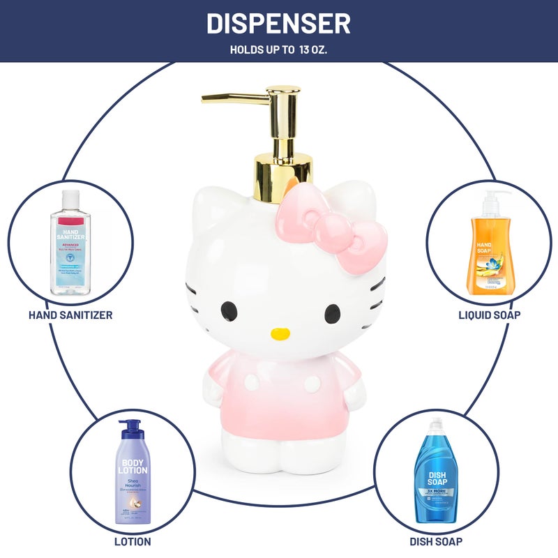 Jay Franco Hello Kitty Tumbler and Soap Dispenser Set - 2 Piece Pink Collection Includes Resin Lotion Pump and Cup - Bathroom DÃ©cor - Image 2
