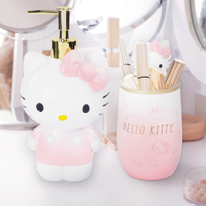 Jay Franco Hello Kitty Tumbler and Soap Dispenser Set - 2 Piece Pink Collection Includes Resin Lotion Pump and Cup - Bathroom DÃ©cor - Image 5