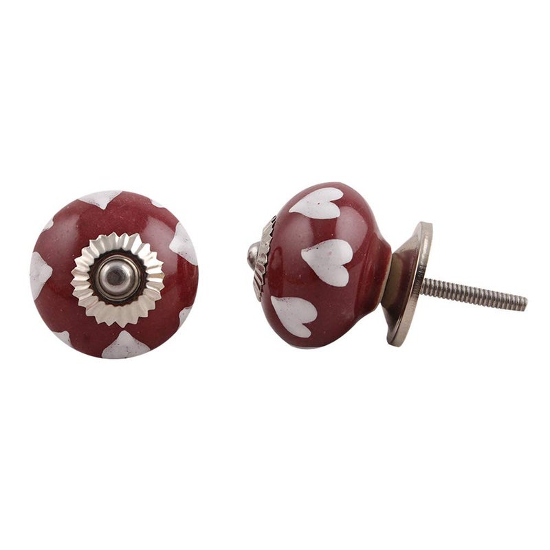 Indian-Shelf IndianShelf 2 Piece Cherry Knobs Ceramic Drawer Knobs Antique Floral Cabinet Handle 381 cm Drawer Pulls 