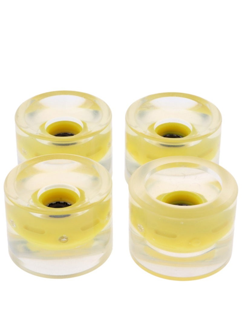 Generic 60x45MM 78A LED Light Skateboard Wheels With Bearings 4PCS With T-Tool, Yellow  - Image 4