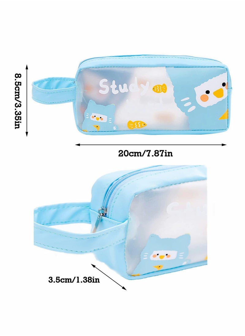 بيوينتي Transparent Pencil Case Makeup Pouch with Zipper for Cosmetics Storage  - Image 2