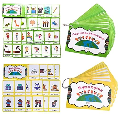 Richardy 20 Groups Synonyms100 Groups Antonyms 2 Themes Flashcards Building Vocabulary Pocket Cards Educational Learning Toys PreKindergarten Classroom Supplies - Image 1