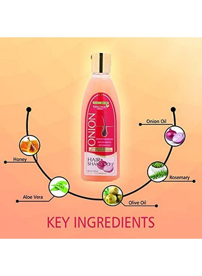 Panchvati Onion Hair Shampoo, Onion, Olive Oil, Aloe Vera, Rosemary & Honey Mix Shampoo (100Ml X 3, Pack Of 3)  - Image 4