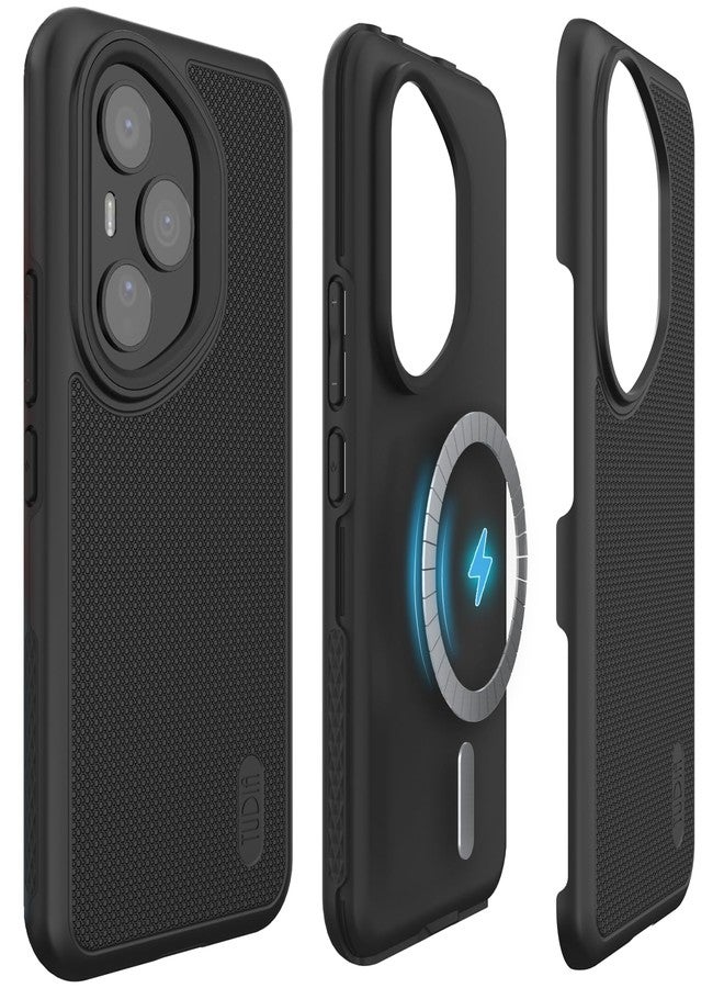 توديا جراب TUDIA DualShield Grip مصمم لهاتف Honor 400 Pro 5G (2025)، [متوافق مع Magsafe] غطاء حماية متين مقاوم للصدمات ذو طبقتين من الدرجة العسكرية (أسود مطفي) - Image 1