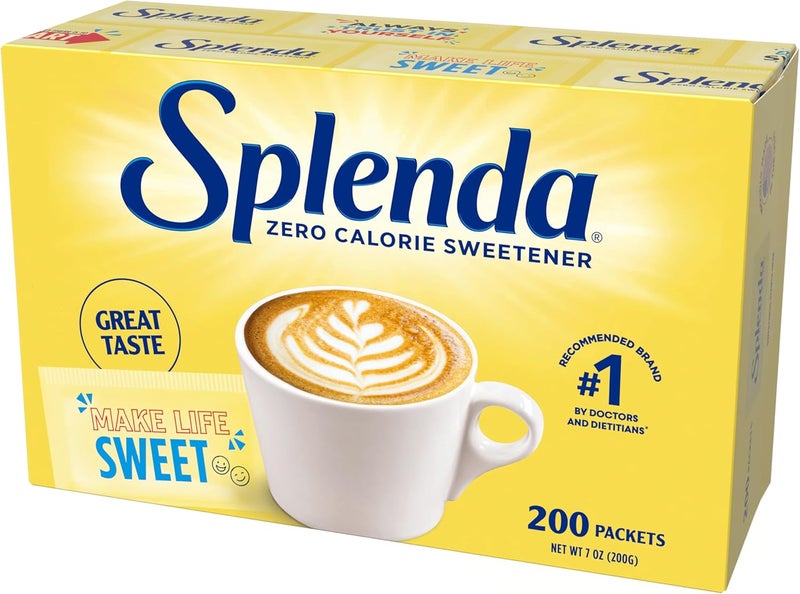 SPLENDA Zero Calorie Sweetener, 200 Single-Serve Packets - Sugar Free and Low Carb - Image 1