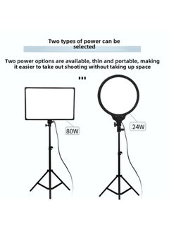 General LED Panel Light Full Screen Photography Light Fill Light No Shadow Professional Live Light CE FCC Net Red Light Full Screen-Light Source Color:10 Inch Round USB  - Image 2
