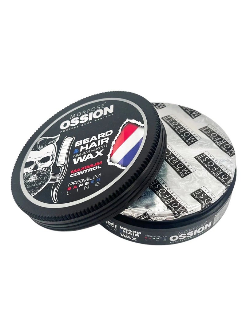MORFOSE Morfose Ossion Beard & Hair Cream Matte Wax 175ml - Strong Hold, No Residue - Image 2