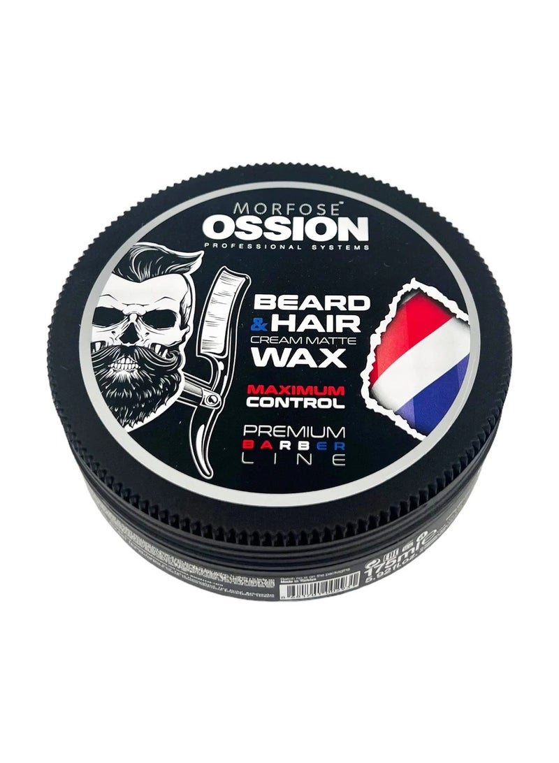 MORFOSE Morfose Ossion Beard & Hair Cream Matte Wax 175ml - Strong Hold, No Residue - Image 1