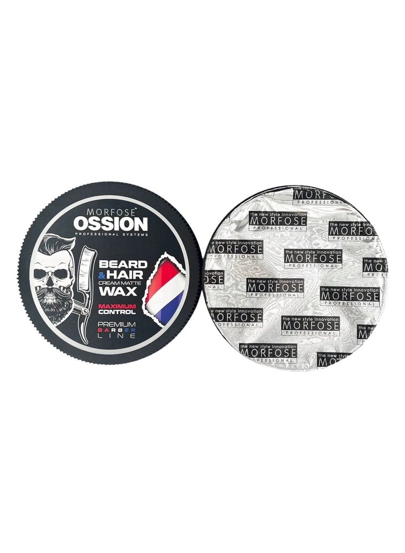 MORFOSE Morfose Ossion Beard & Hair Cream Matte Wax 175ml - Strong Hold, No Residue - Image 4