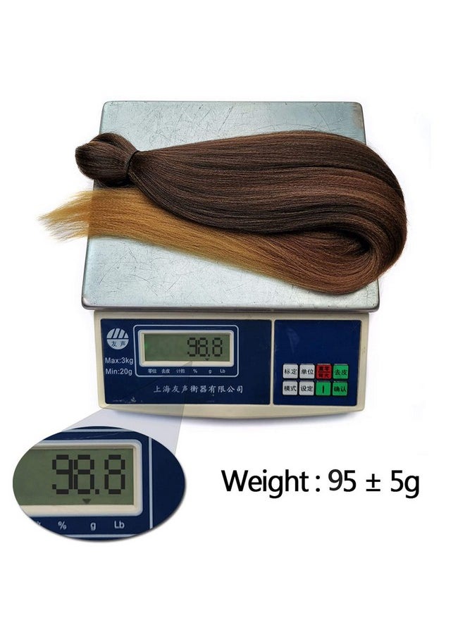 Liang Dian Pre Stretched Braiding Hair Ombre 30 Inch 8 Packs Synthetic Crochet Braids Hot Water Setting Professional Soft Yaki Texture Synthetic Hair Extensions(1B/30/27)  - Image 5