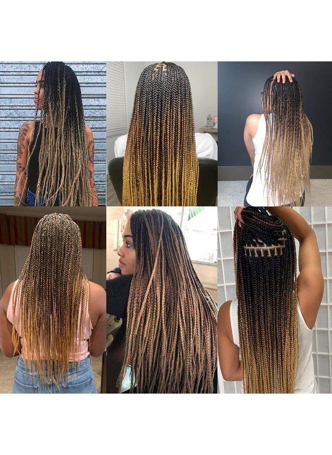Liang Dian Pre Stretched Braiding Hair Ombre 30 Inch 8 Packs Synthetic Crochet Braids Hot Water Setting Professional Soft Yaki Texture Synthetic Hair Extensions(1B/30/27)  - Image 3