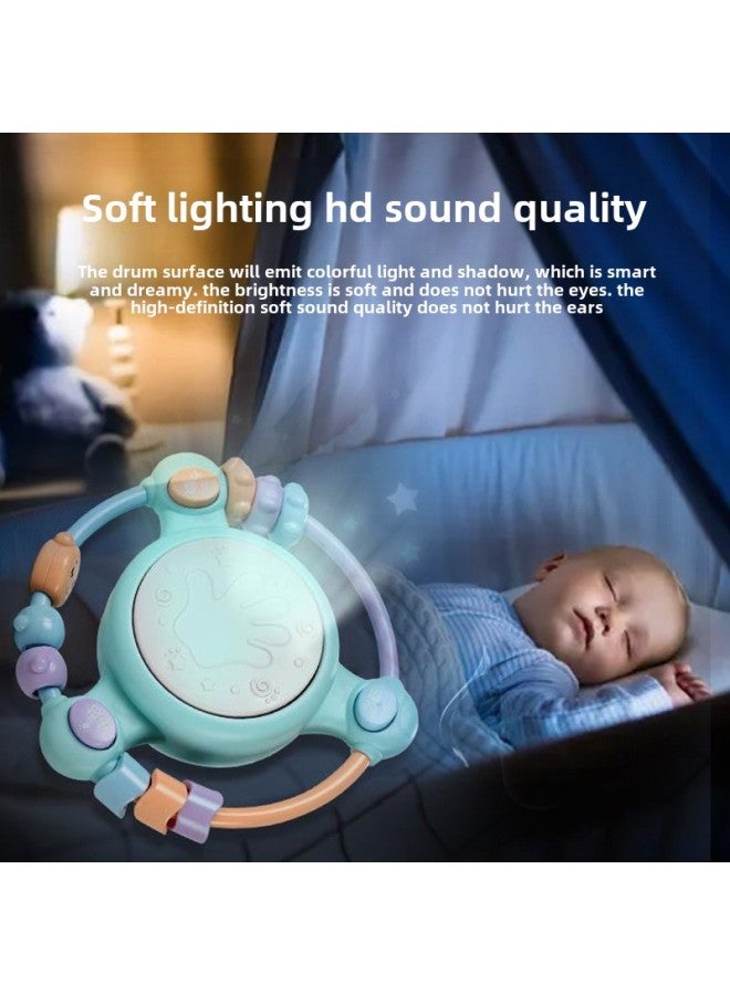 A Generation Of Rattles Grasp Early Education Puzzle Multi-functional Music Clap Drum 0-1-3 Years Old Baby Children Play-Color:Blue Beaded Drum + Tumbler ]
