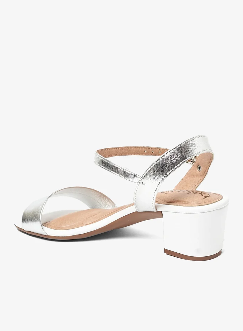 Beira Rio Silver/White Sandals for Women with Back Strap – Stylish & Supportive sling Back Ladies Sandals for Women | Best Price UAE