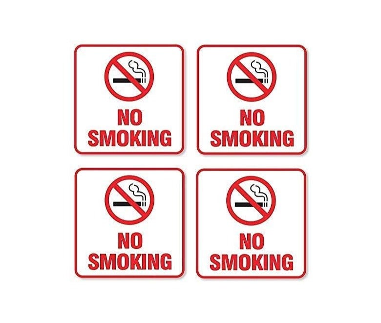 ARS ''NO Smoking Sign Decal Sticker - Easy to Mount Weather Resistant Long Lasting Ink Size (5.5" x 5.5") Pack Of 4 - Image 2