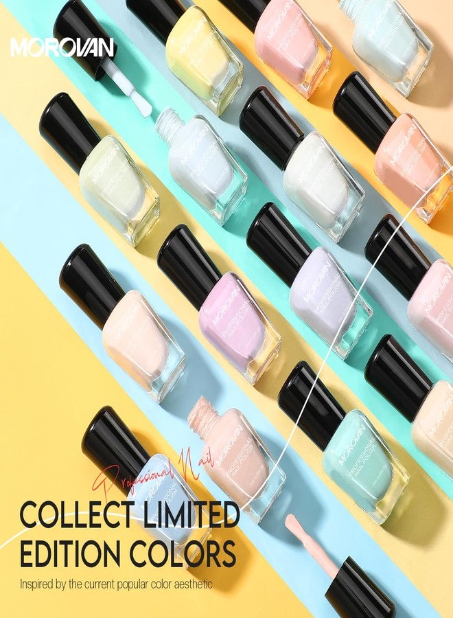 Morovan Fingernail Nail Polish Set: 15 Colors Pastel Macaron Nail Polish Kit Quick Dry Toe Finger Nail Polish Pcak Easter Gift For Women Girl - Image 2
