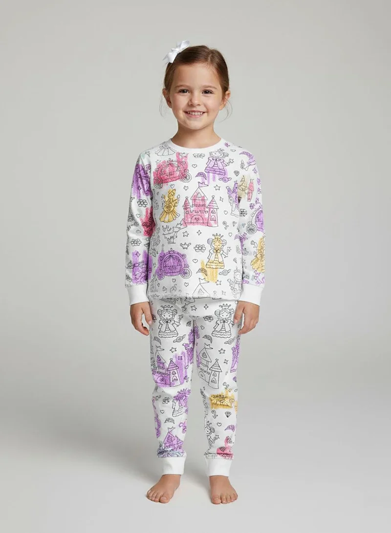 babyqlo color create sleep coloryourown pajama set for girls