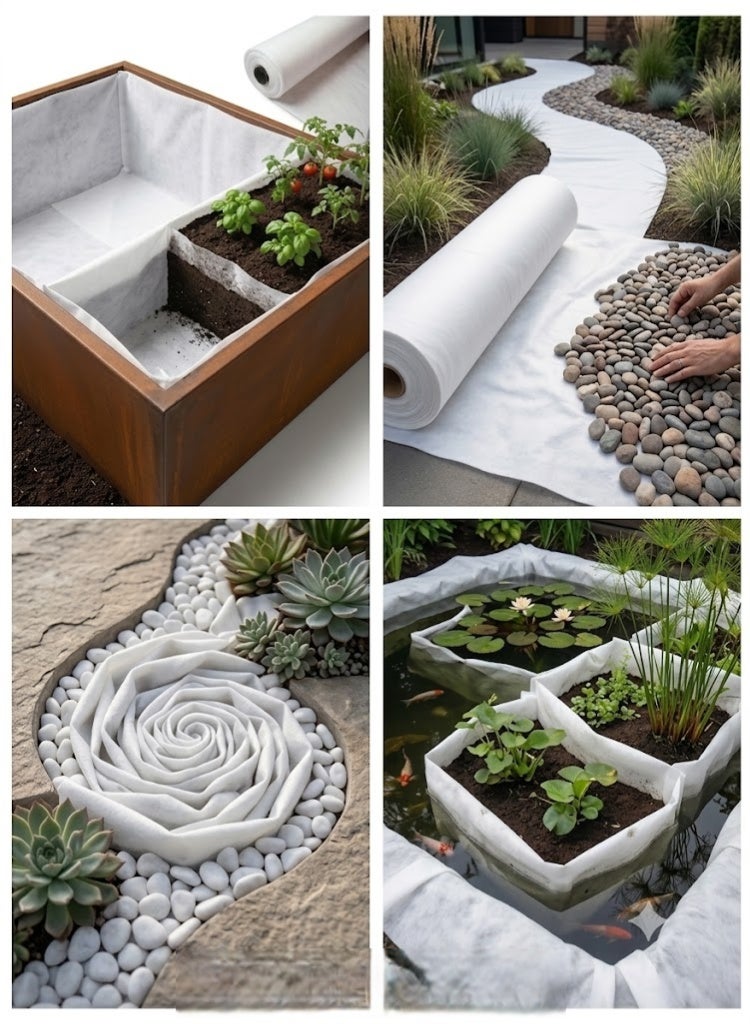 Yardwe Geotextile strong fabric for gardening or landscape use | Width 2 meter | Length as per your requirement - Image 2