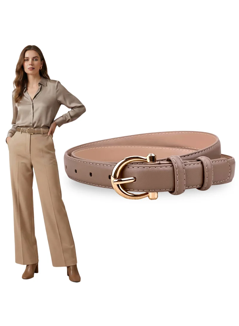 Classic Milano Classic Milano Women's Belt with Gift Box; Faux Leather Ladies Belt for Dresses, Jeans & Gowns; Stylish Womens Belt; Adjustable Girls Belt; Belt for Women | Full Length: 110 CM (Free Size - Fits up to the waist of 40 Inches / 100 CM)