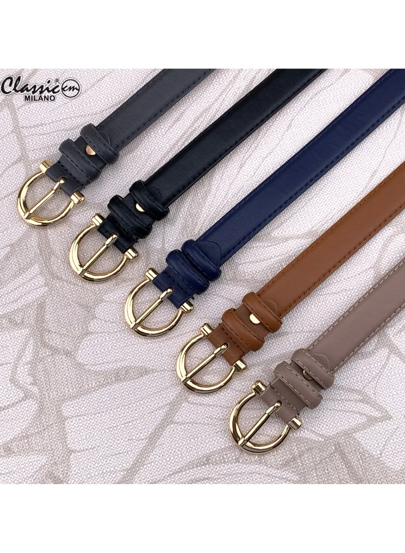 Classic Milano Dusky Brown (SGPU16) Classic Milano Women's Belt with Gift Box; Faux Leather Ladies Belt for Dresses, Jeans & Gowns; Stylish Womens Belt; Adjustable Girls Belt; Belt for Women | Full Length: 110 CM (Free Size - Fits up to the waist of 40 Inches / 100 CM) for Women | Best Price UAE