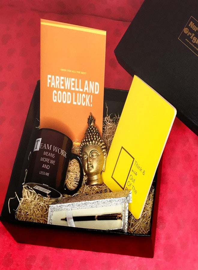 Northland Gift Hampers for Farewell Gift Theme - Farewell Card, Buddha Head, Mug, Diary, Crystal Pen in Gift Hamper Box with Note - Image 1