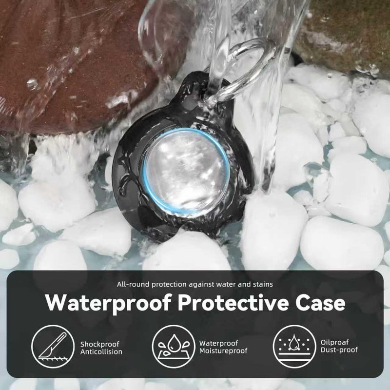 Wowwat Car Key Chain Holder for Apple AirTag 2nd & 1st Gen, Hard Shell Automotive Key Fob Waterproof Cover with Metal Keyring-B9-Black - Image 4