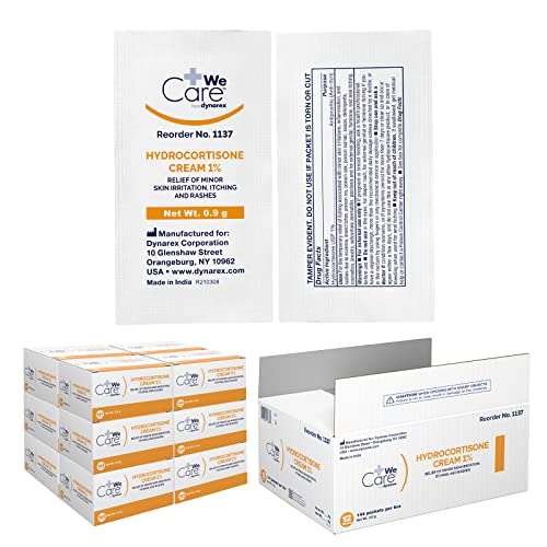 Dynarex Hydrocortisone Cream - Topical Anti-Itch Hydrocortisone Ointment for Temporary Relief of Minor Skin Itching, Rash, Irritation - Portable, Easy to Apply, for External Use Only - .9g Packet - Image 1