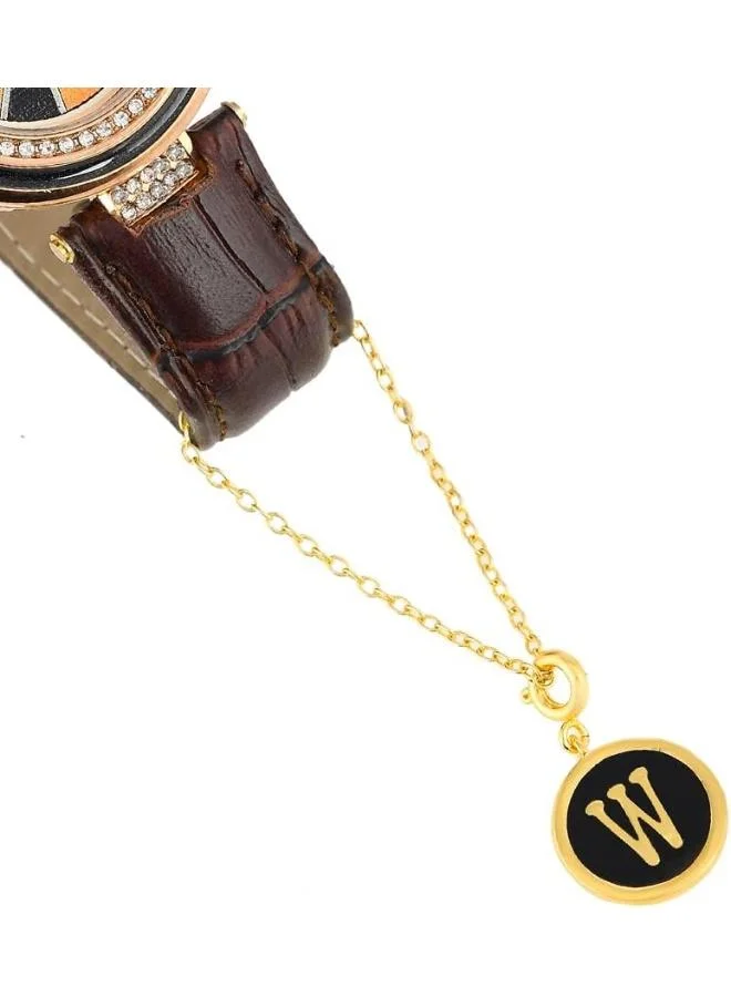 VOYLLA Valentine's Day Collection Alphabet W Black Enamel Charm