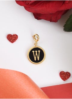 VOYLLA Valentine's Day Collection Alphabet W Black Enamel Charm  - Image 1