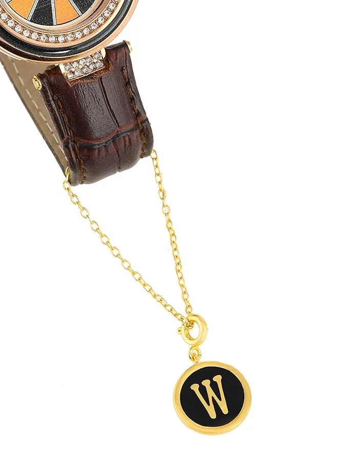VOYLLA Valentine's Day Collection Alphabet W Black Enamel Charm