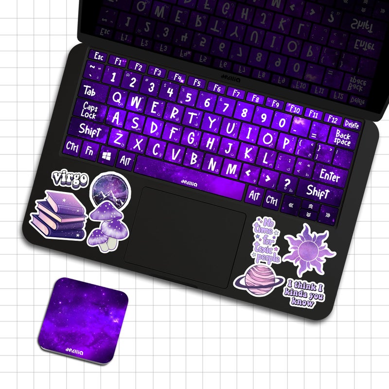 Keyboard stickers compatible with the majority of operating systems - Galaxy style - SK/01