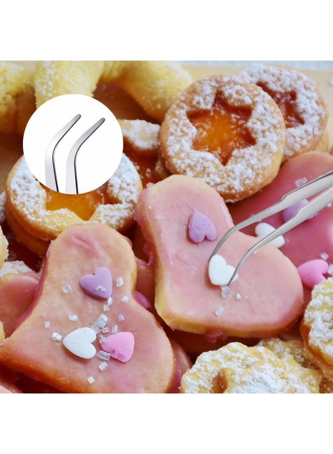 Patelai 14 Pcs Cookie Decorating Tools Set Fondant Cake Decorating Brushes Scribe Cookie Tool Sugar Stir Needle Baking Elbow and Straight Tweezers for Sprinkles Supplies for Fondant - Image 2