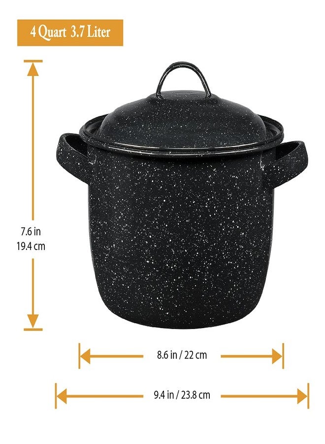 Granite Ware 4-Quart Bean Pot - Porcelain Enamel on Steel, Lightweight & Durable, Ideal for Baked Beans, Stews, Soups - Non-Stick, Chip-Resistant, Even Heat Distribution (Speckled Black) - Image 3