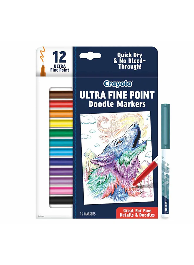 Crayola 12 Ct Ultra-Fine Point Doodle Markers