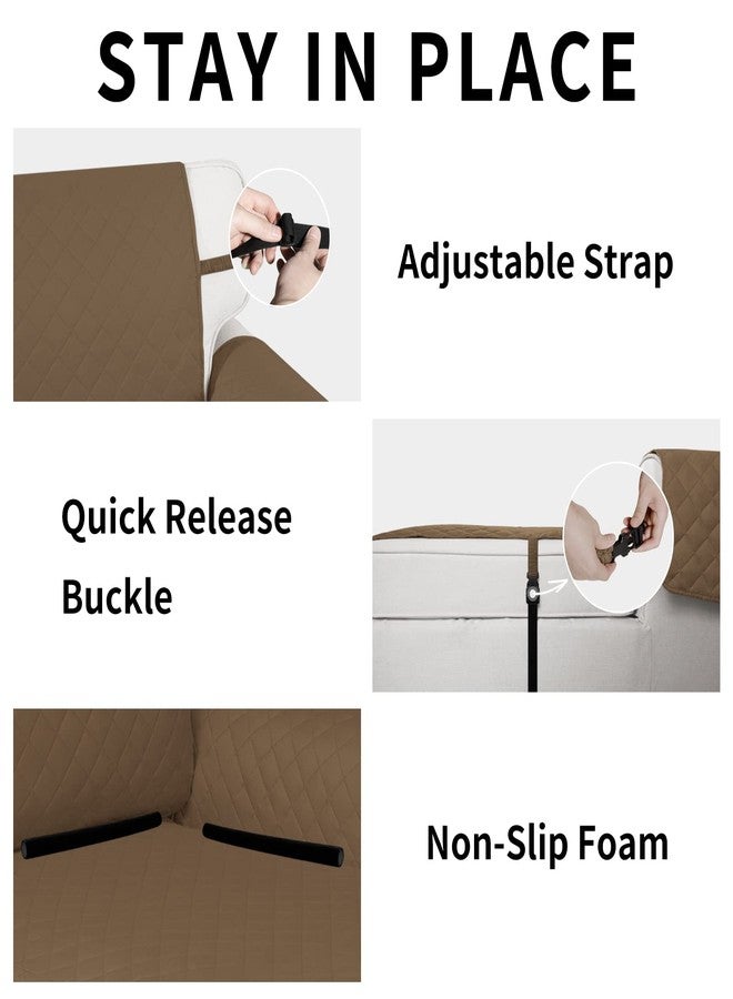 Easy-Going Reversible Chaise Lounge Couch Cover Water Resistant Sofa Cover Sectional L Shaped Sofa Slipcover with Adjustable Straps Furniture Protector for Dogs (115X34 in, Camel/Camel) - Image 3