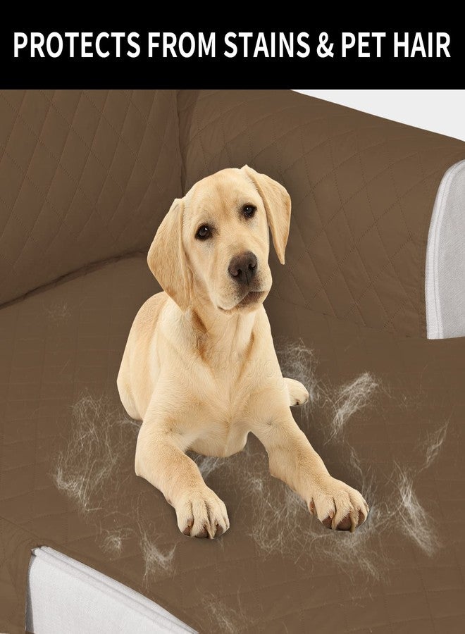 Easy-Going Reversible Chaise Lounge Couch Cover Water Resistant Sofa Cover Sectional L Shaped Sofa Slipcover with Adjustable Straps Furniture Protector for Dogs (115X34 in, Camel/Camel) - Image 4