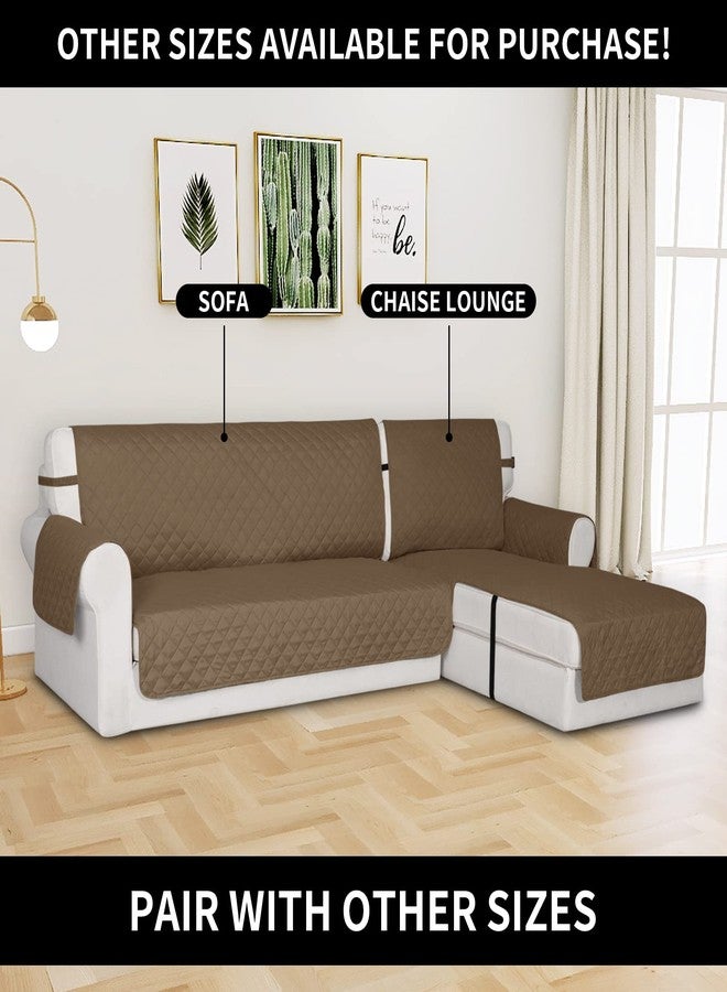 Easy-Going Reversible Chaise Lounge Couch Cover Water Resistant Sofa Cover Sectional L Shaped Sofa Slipcover with Adjustable Straps Furniture Protector for Dogs (115X34 in, Camel/Camel) - Image 2