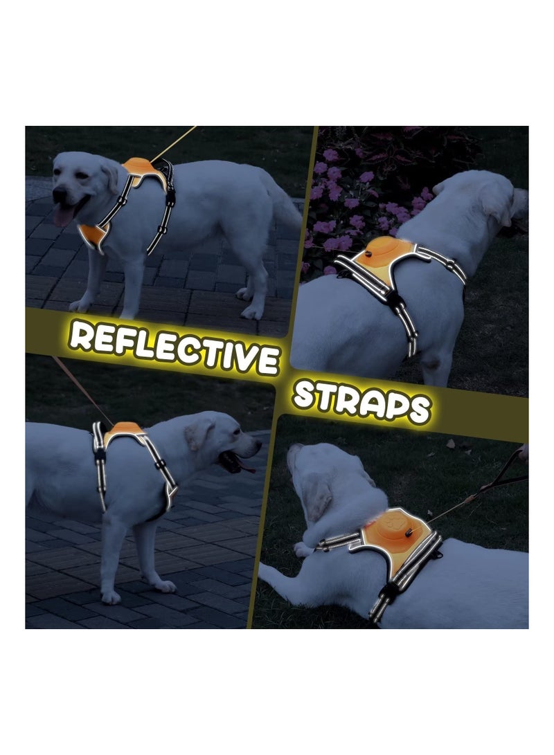 SYOSI 2 in 1 No Pull Dog Harness and Leash Set (M), Reflective Service Dog Harness with Leash Retractable Dog Leash and Harness Set Dog Harness and Leash Dog Vest with Control Handle for Medium/L/XL Dogs - Image 4